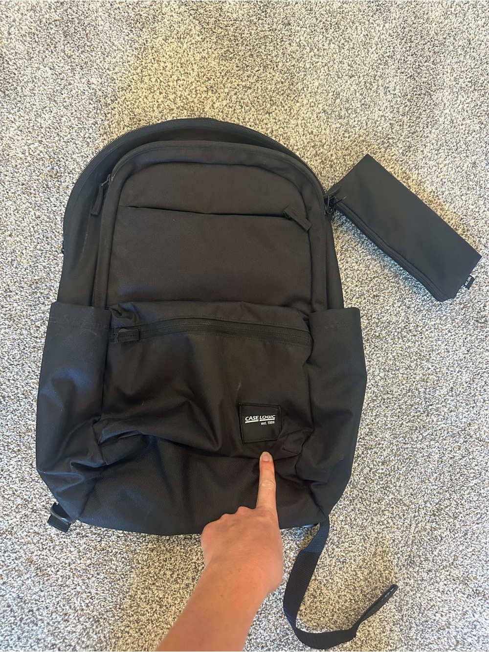 CASE LOGIC Black Men's Backpack with Detachable Pouch